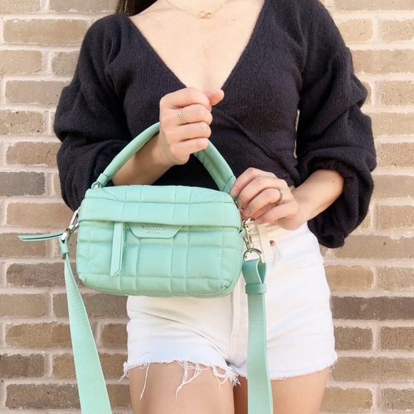 Kate Spade Softwhere Quilted Leather Small Convertible Crossbody Summer Rain - Picture 2 of 5